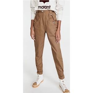 ISABEL MARANT ETOILE Pulcie High Waist Trousers | 42 (M) brown